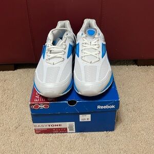 Brand new in box Reebok easytone women's size 12, blue and white walking shoes.